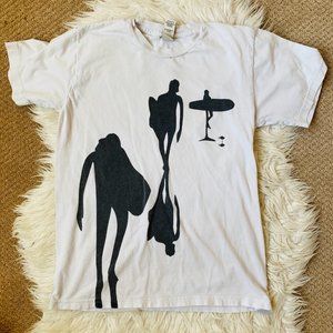 Ando And Friends Mens White Surfing Print Short Sleeve Graphic T-Shirt Small